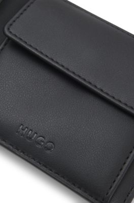 Stacked-logo wallet with monogram print, Black