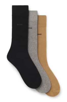 Paquete de tres pares de calcetines de largo medio con logos, Fantas&iacute;a