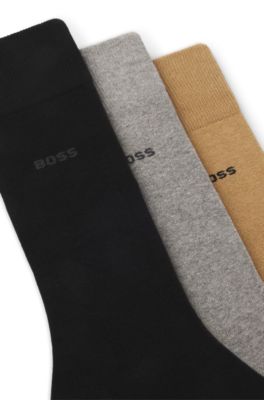 Three-pack of logo socks in a regular length, Patterned