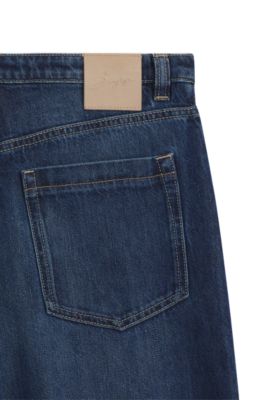 Flared-fit jeans in blue denim, Dark Blue