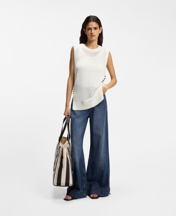 Flared-fit jeans in blue denim - image 2