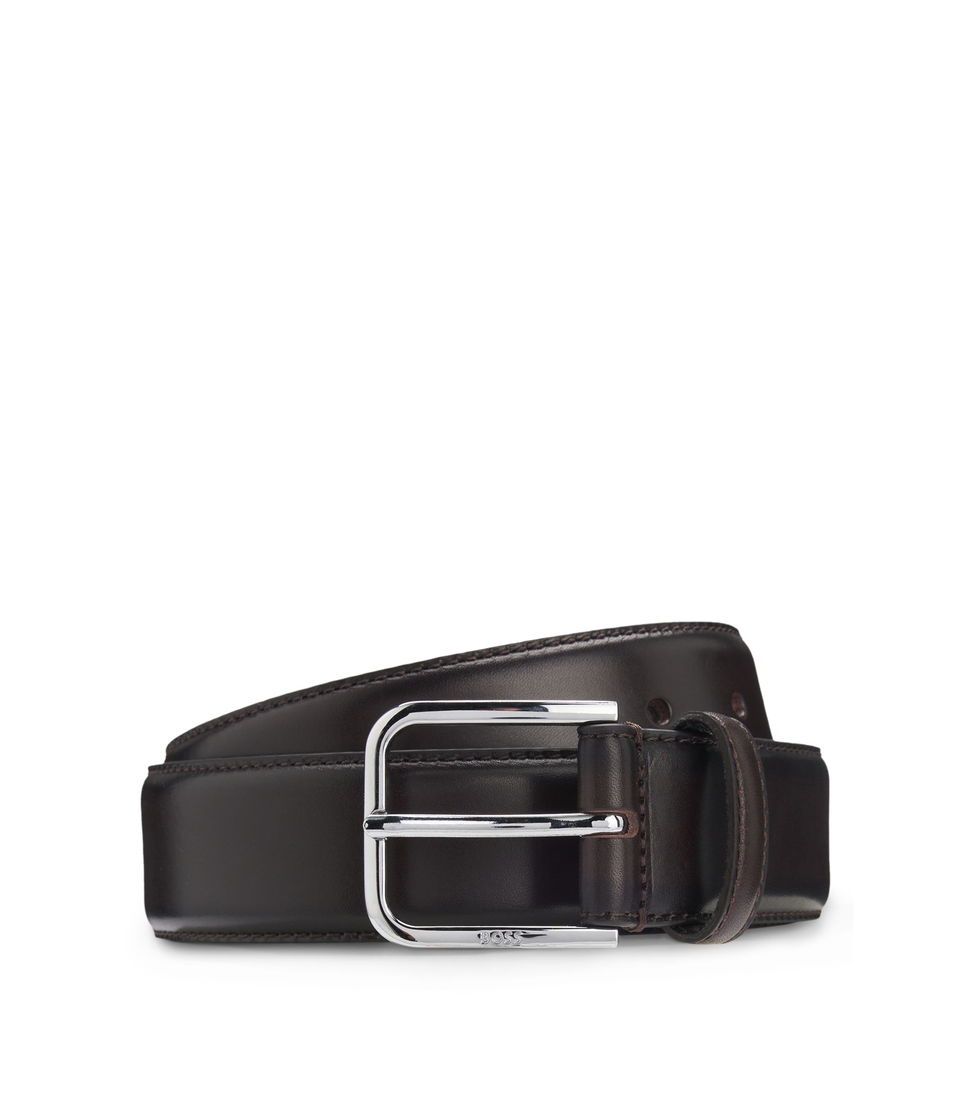 Hugo Boss Cream Textured Belt with Silver Buckle hbeu50542138_209_200?wid=1980&  main image 4