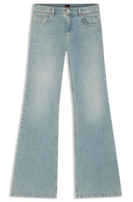 Flared-leg jeans in light-blue denim, Blue
