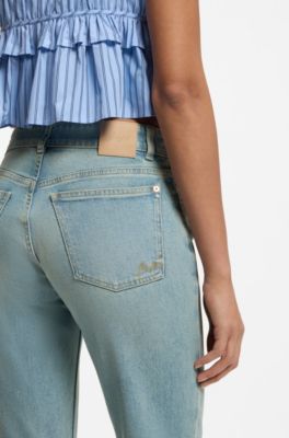 Flared-leg jeans in light-blue denim, Blue