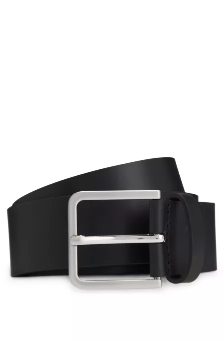 Logo-tip belt in leather