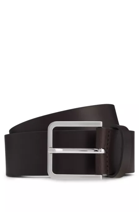Logo-tip belt in leather
