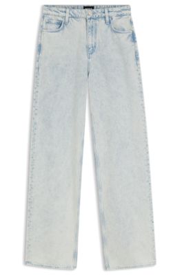 Blue boyfriend-fit jeans in rigid denim, Light Blue