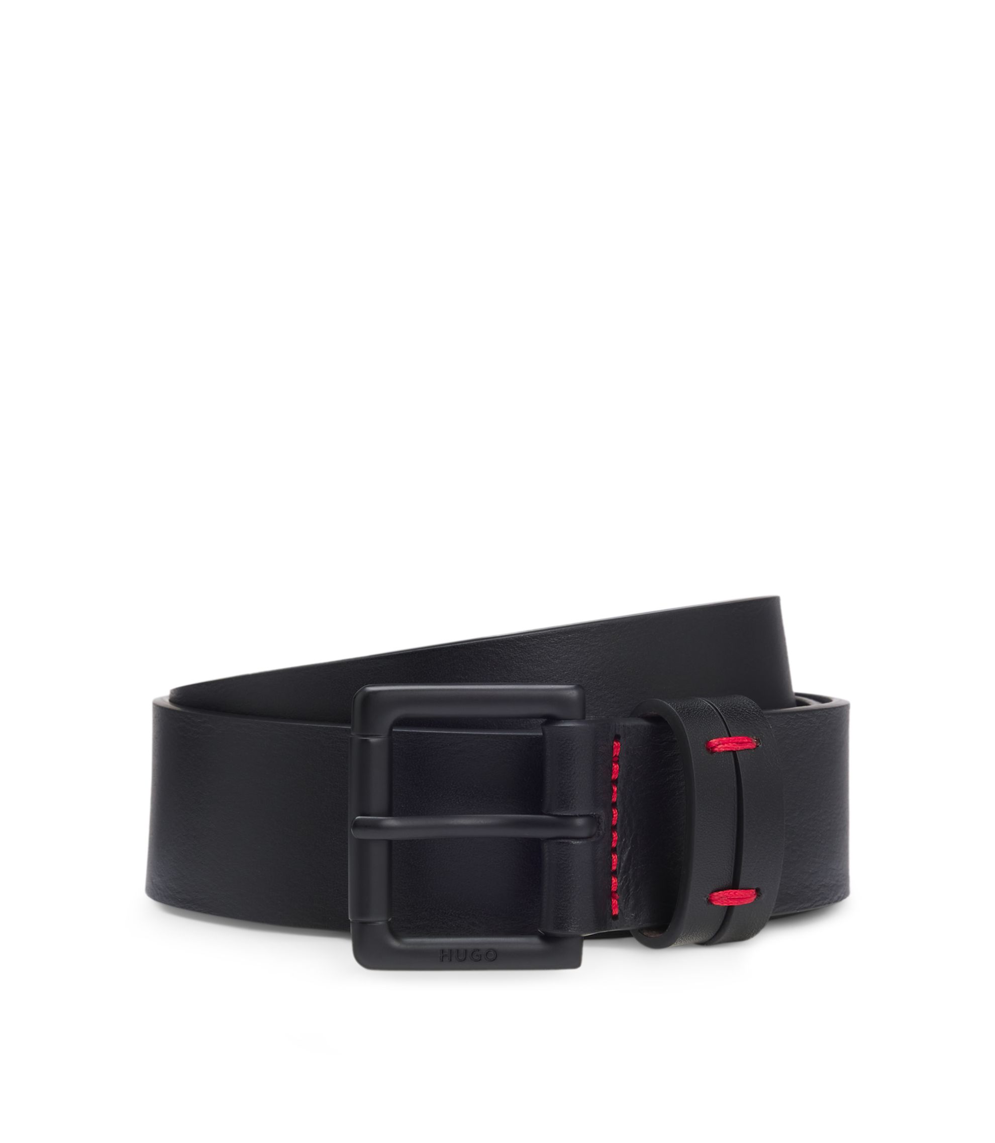 Italian Wide De Lonti Leather Belt Red Maroon Black Patent Stripes Sz M 31-35\
