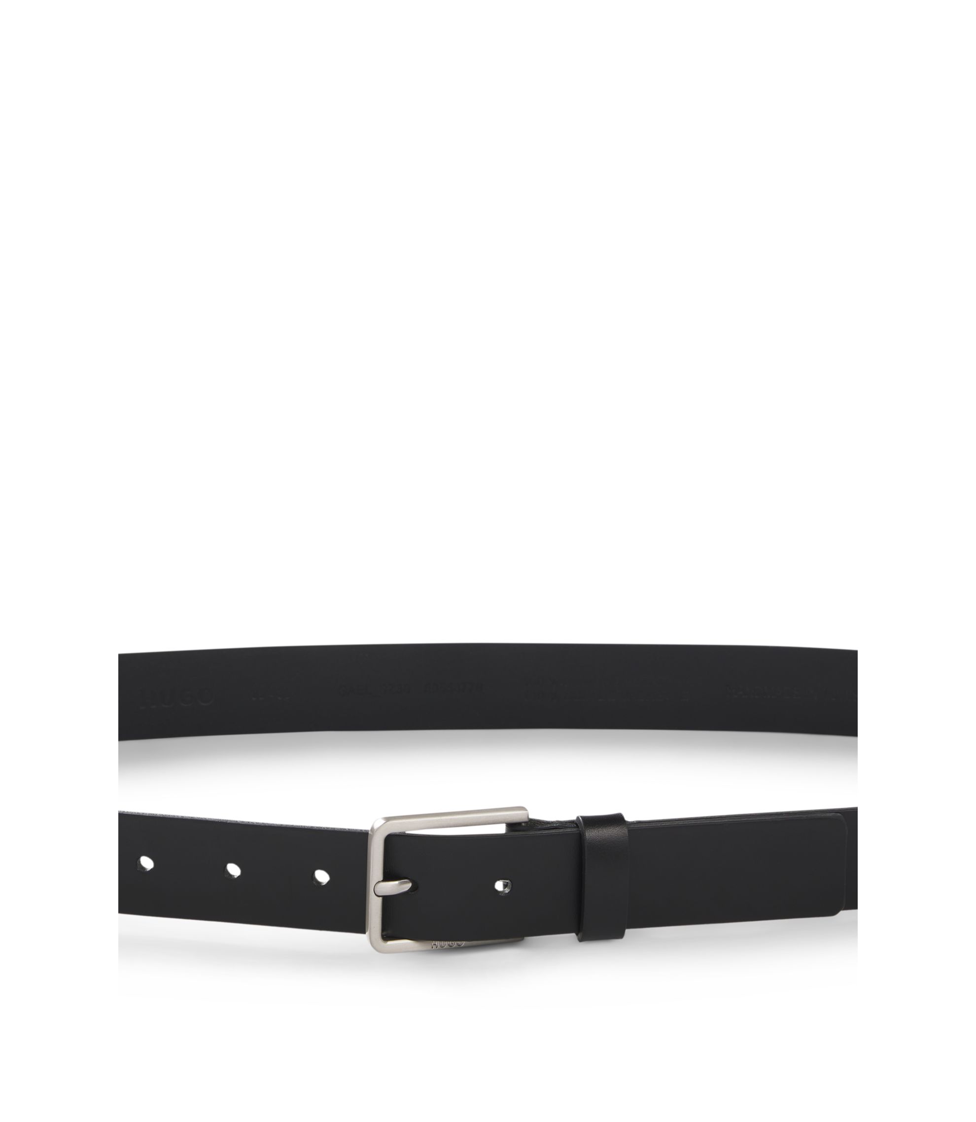 HUGO - Pin-buckle belt in Italian leather - Black