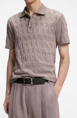 Ceinture r&eacute;versible en cuir lisse et grain&eacute;, Noir