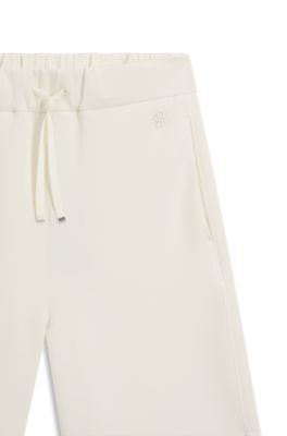 Shorts relaxed fit en punto el&aacute;stico, Blanco