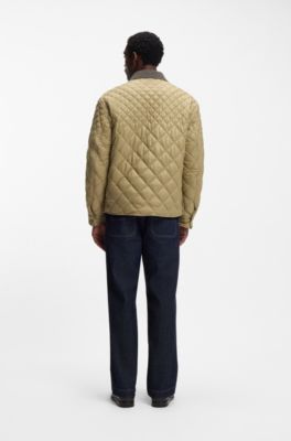 Water-repellent jacket with mixed quilting, Khaki
