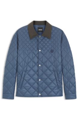 Veste d&eacute;perlante &agrave; matelassage m&eacute;lang&eacute;, bleu clair