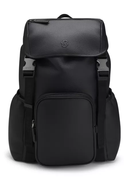 Italian-leather backpack with Double B monogram