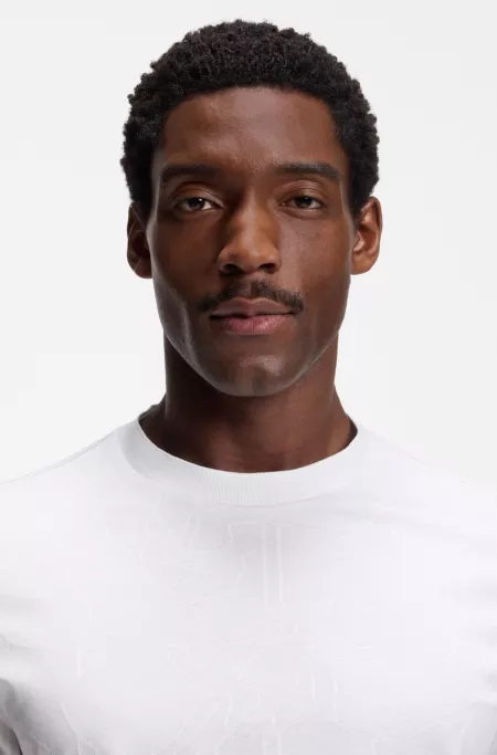 Jacquard-pattern T-shirt in cotton