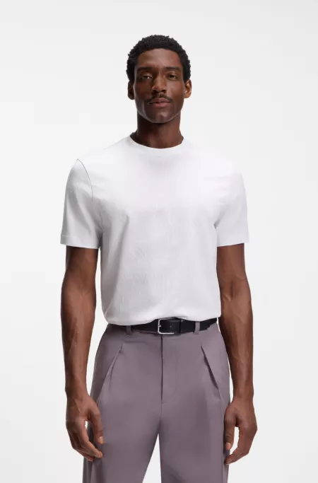 Jacquard-pattern T-shirt in cotton