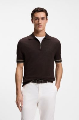 Ceinture en cuir italien &agrave; monogramme Double B, Marron fonc&eacute;