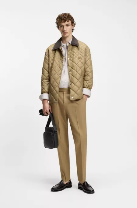 Italian-leather reporter bag with Double B monogram