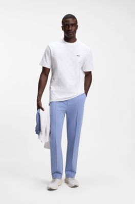 Camiseta de algod&oacute;n con pelota de tenis en jacquard, Blanco