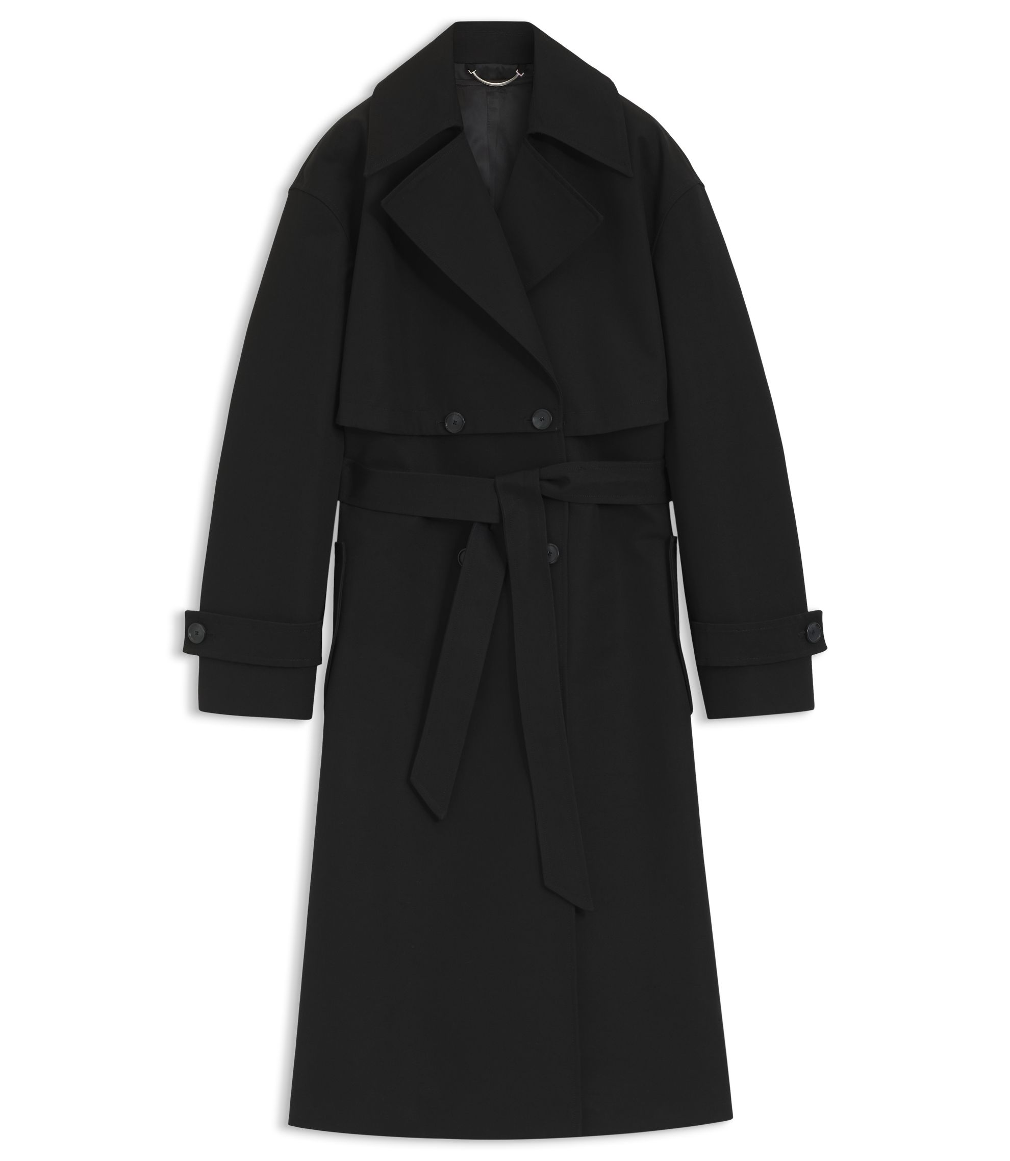 BOSS - Belted trench coat in stretch cotton - Black