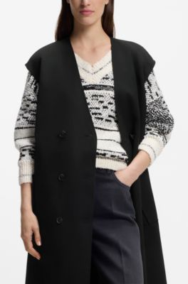 Trench adaptable en coton stretch convertible en robe, Noir