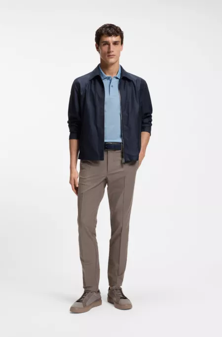 Coated-fabric jacket with water-repellent finish