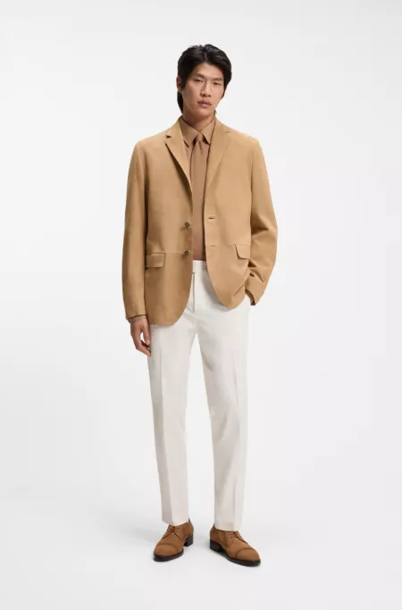 Suede blazer with AMF stitching