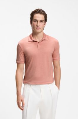 Polo regular fit de lana, Rosa claro