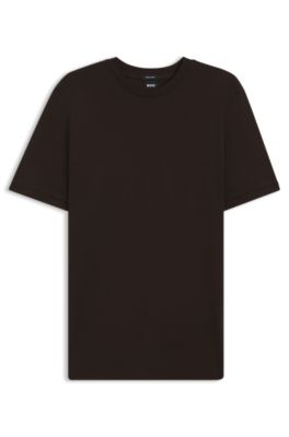 Camiseta regular fit de lana, Marr&oacute;n oscuro