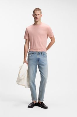 Wool-blend T-shirt in a regular fit, light pink