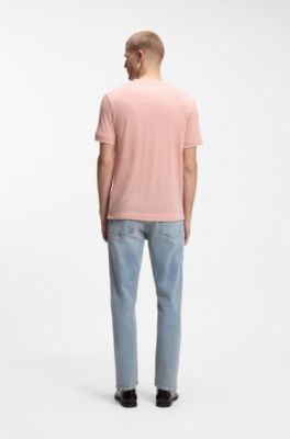 Wool-blend T-shirt in a regular fit, light pink