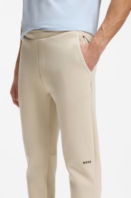 Bas de surv&ecirc;tement en coton m&eacute;lang&eacute; &agrave; graphique r&eacute;fl&eacute;chissant, Beige clair