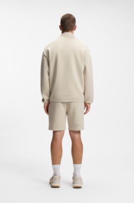 Reflective-graphic sweatshirt in a cotton blend, Light Beige