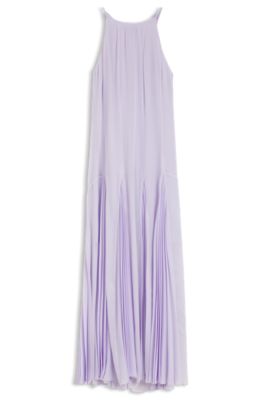 Robe sans manches avec inserts de jupe pliss&eacute;e, Violet clair