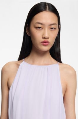 Vestido sin mangas con falda con detalles plisados, Luz p&uacute;rpura