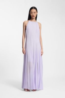 Vestido sin mangas con falda con detalles plisados, Luz p&uacute;rpura