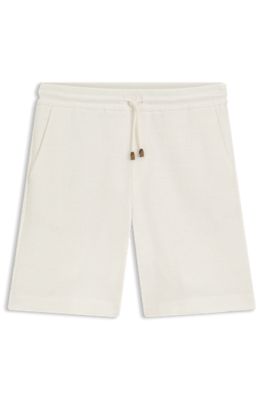 Shorts in Italian-made cotton and linen, White