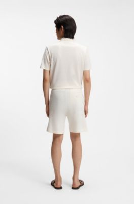 Shorts in Italian-made cotton and linen, White