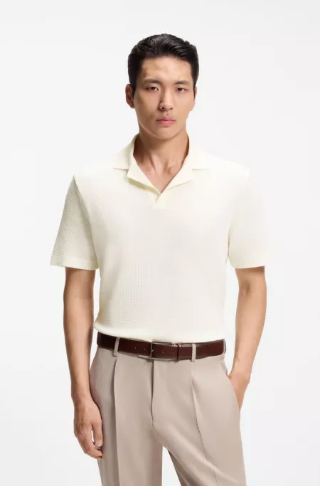 Polo shirt in Italian-made cotton and linen