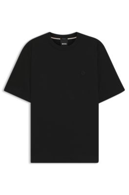 Mercerised-cotton T-shirt with Double B monogram, Black