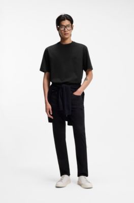 T-shirt en coton merceris&eacute; avec monogramme Double B, Noir