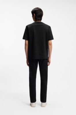 Mercerised-cotton T-shirt with Double B monogram, Black
