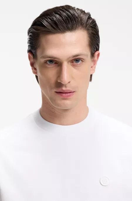 Mercerised-cotton T-shirt with Double B monogram