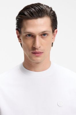 Mercerised-cotton T-shirt with Double B monogram, White