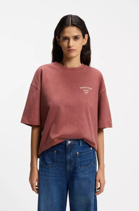 Cotton-jersey T-shirt with printed artwork