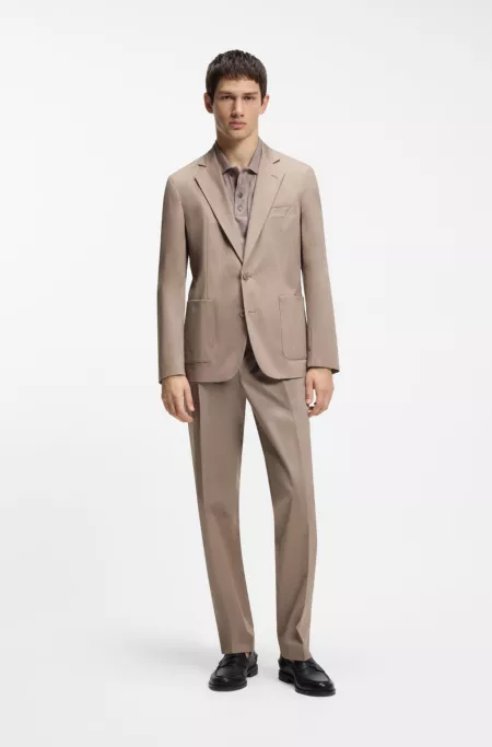 Slim-fit pants in paper-touch stretch cotton