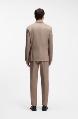 Slim-fit jacket in stretch cotton, Light Brown