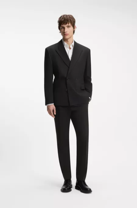 Extra-slim-fit trousers in wool-blend twill