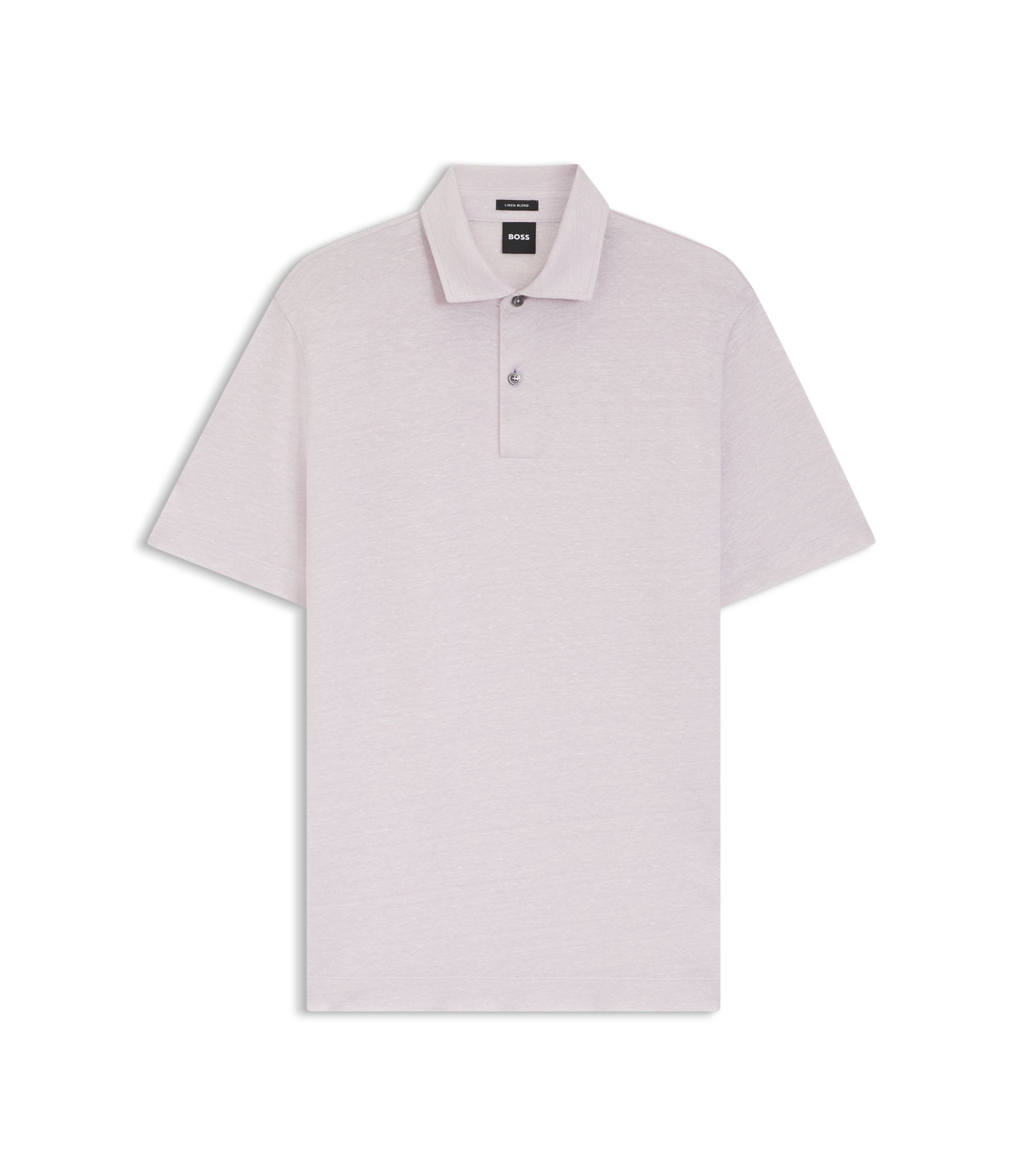 BOSS - Regular-fit polo shirt in cotton and linen - Light Purple