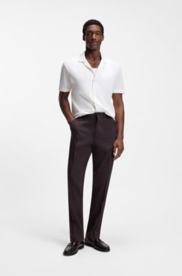 Regular-fit shirt in cotton and linen, White